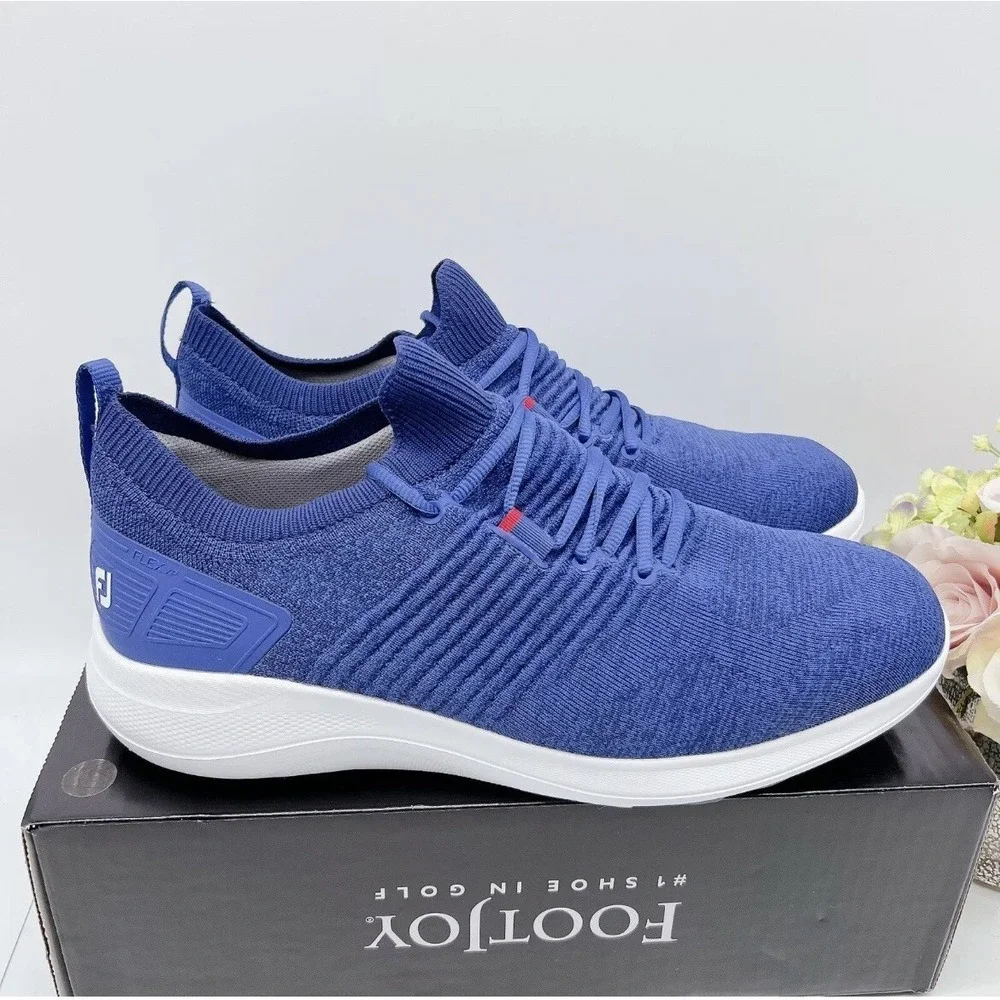 Footjoy Flex XP Casual golf shoe Spikeless Navy 56268 Mens US 9.5 WIDE